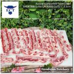 Beef rib SHORTRIB Australia GREENHAM frozen 3 RIBS CROSSED CUTS galbi bulgogi 1" 2.5cm (price/pack 1kg 6-7pcs)